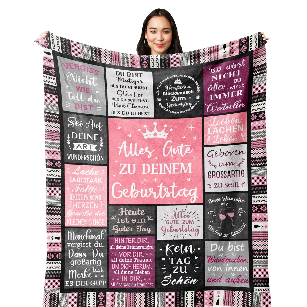 Yesbird Geburtstagsgeschenk für Frauen, Geburtstagsgeschenk für Mama, Mädchen, Frau, Freundin, Schwester, Freundin, Kollegin, Lustige Geschenk Geburtstag, Happy Birthday Deko Decke 150x130CM