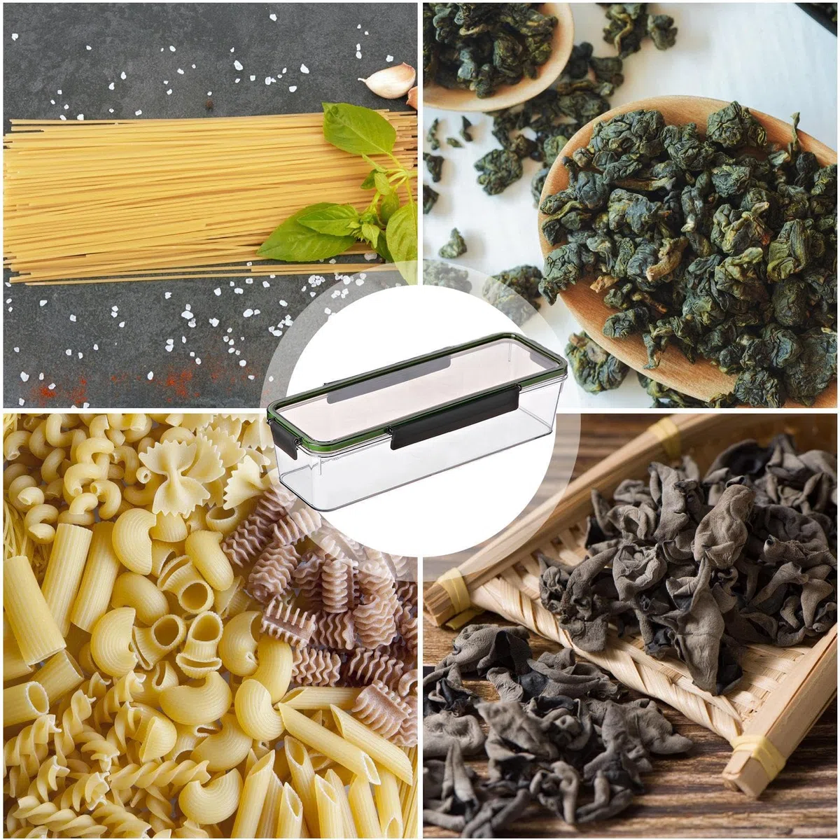 Luftdichter Pasta-Container – Clear Airtight Spaghetti Container Nudelbox, luftdichter stapelbarer Nudelbehälter | Ffood-Behälter mit großem Fassungsvermögen oder Spaghetti, Eiern, mobil: