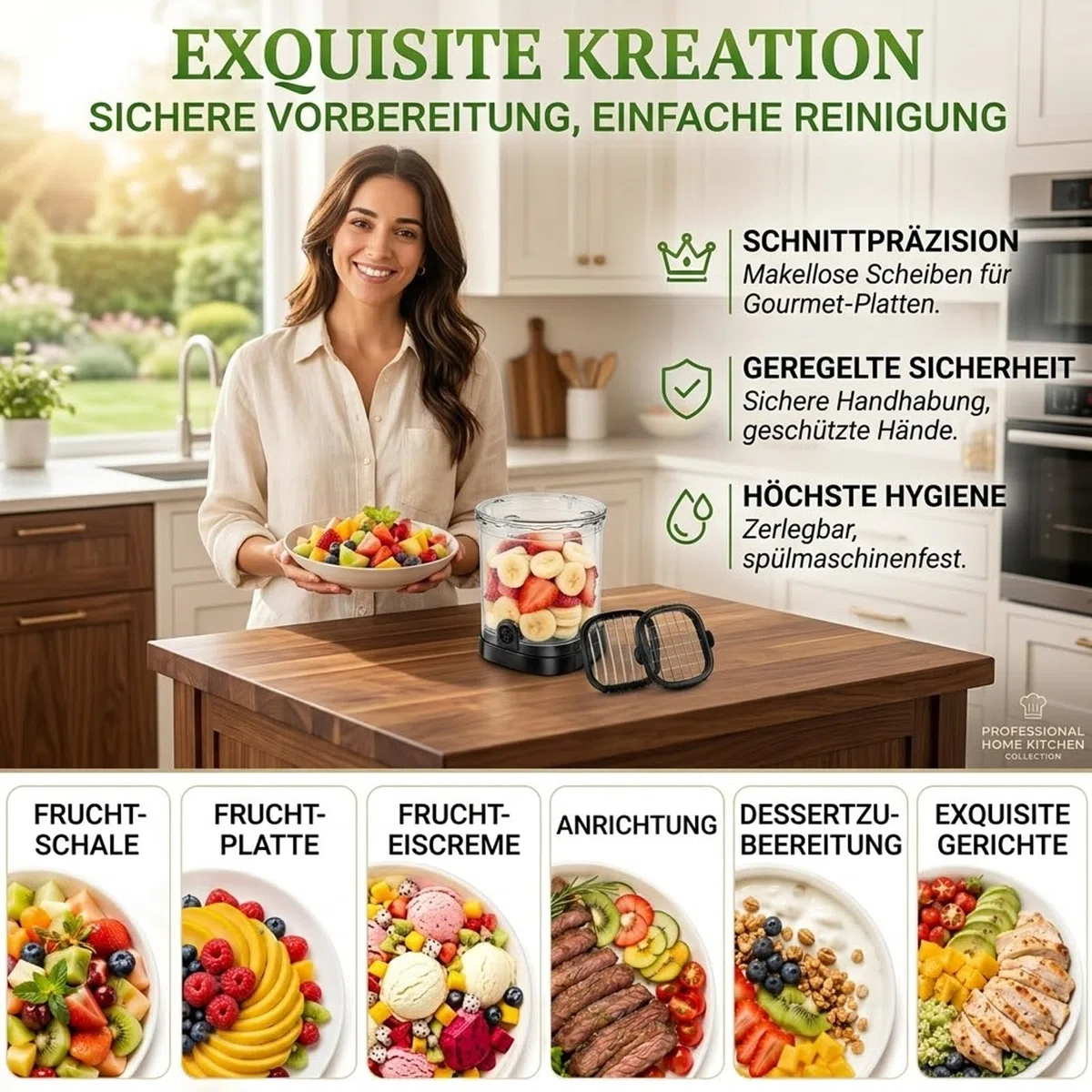 2in1 Obstschneider Becher Edelstahl zum Scheiben und Würfeln，Schwarz | Fruit Slicer Cup, Erdbeerschneider mit Druckplatte, Abnehmbarer Obstschneidebecher für Zwiebel und Eier