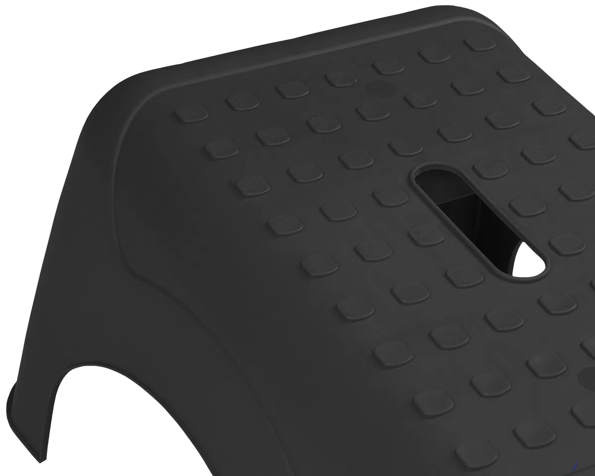 Ondis24 Tritthocker Step Stool Sitzhocker Waschbeckentritt für Kleine mit bis zu 150 kg belastbar (Schwarz), sehr sicherer Stand