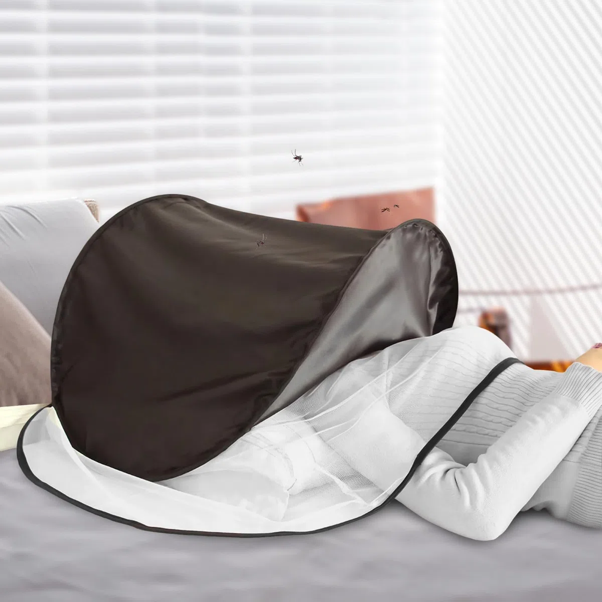 Bettzelt - Sleep Pod Head Zelt, lichtblockierendes Baldachin | Faltbares atmungsaktives Sichtschutzzelt für Reisen, Meditation, lichtempfindliche Schläfer, tragbares Indoor-Nickerchenzelt