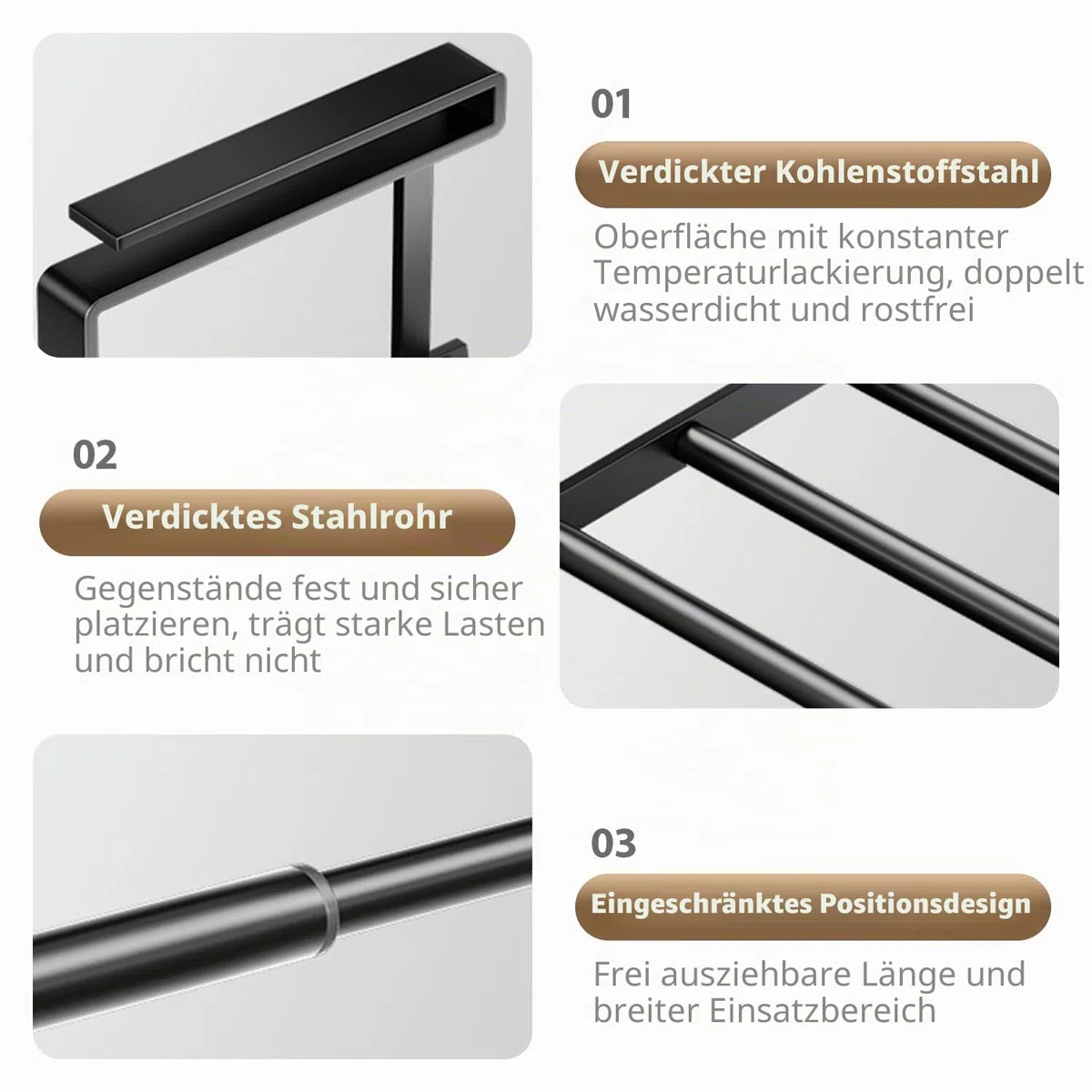 Kleiderschrank-Schuhregal, verstellbar, ausziehbar, Schuhregal und Unterregal, Aufbewahrung für Schrank, 41,9 - 80,9 cm, Schuh- oder Kleidungsaufbewahrung und Organisation, platzsparend