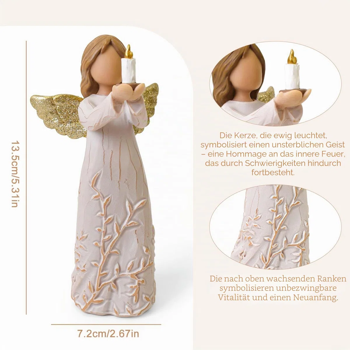 Cuayaes Mutmacher Geschenk, Hoffnung Schutzengel Geschenk Heilung Engel Figur Ausdruck Ermutigung, Unterstützung, Trost, Aufmunterung Geschenke für Krebspatienten drückt Mut