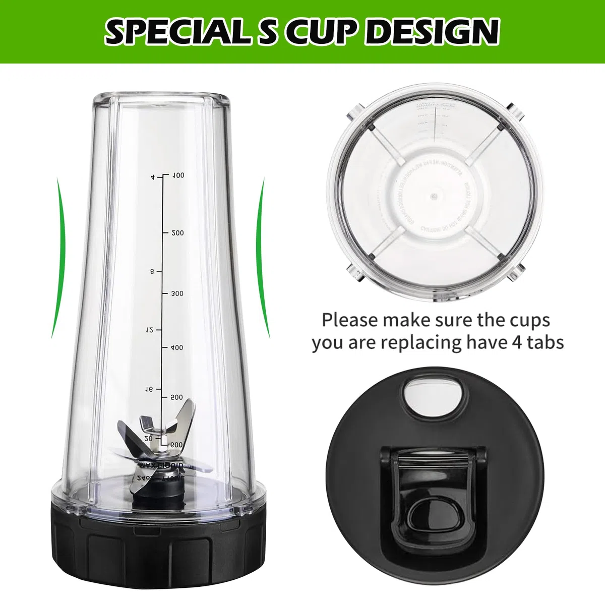 Mixer Ersatzteile Für Ninja, 2 Stück 710ml Cup Becher Ersatzteile Kompatibel SS100, SS101, SS300 Mixer, Ersatzteile FüR Ninja Mixer, Blender Becher, Ninja Mixer Ersatzteil, Blender Cups für Ninja