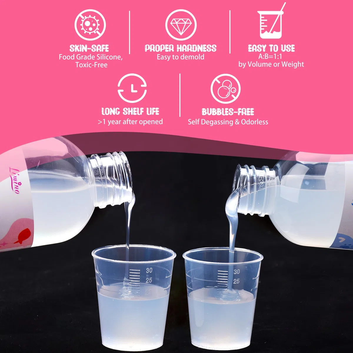 Flüssigsilikon für Taba Squishy Bastelset - 500g 1: 1 Verhältnis Gemischt Superweiches Silikongummi für den Squishy Maker, perfekte DIY Dekompressionsgeschenk Kit für Taba Squishy, ​ Beflockung Pfote