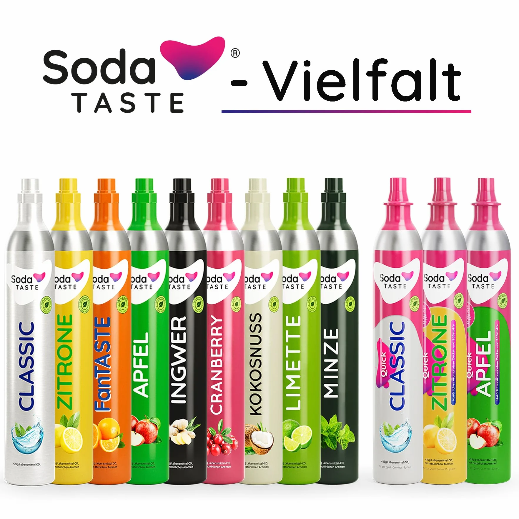 SodaTASTE CO2-Zylinder kaufen (Reservezylinder) für Wassersprudler, Classic, für bis zu 60l gesprudeltes Wasser