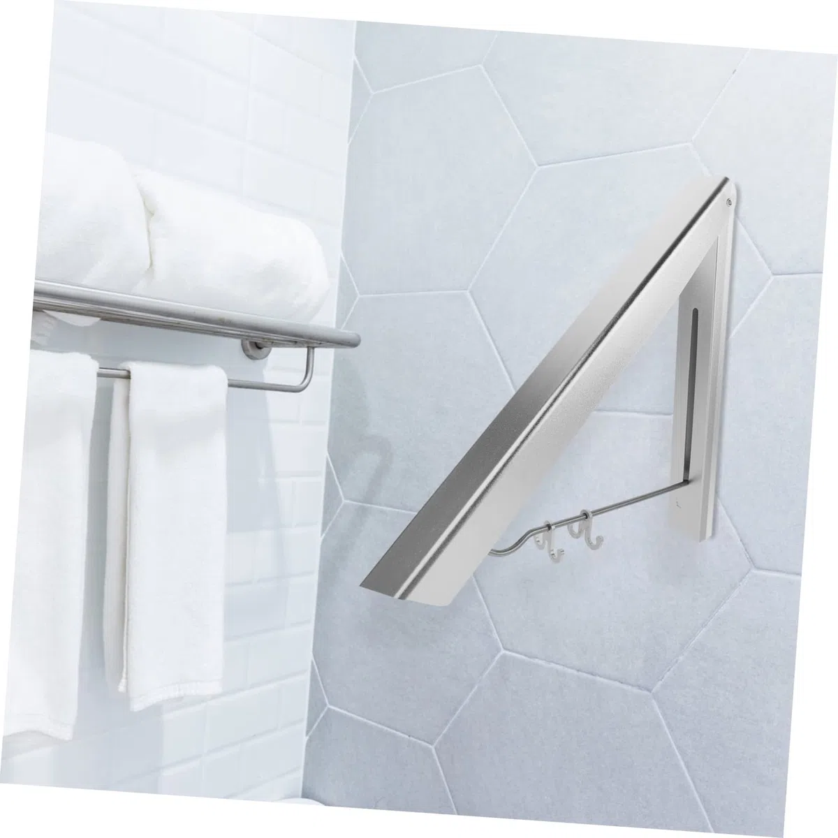 Cabilock Wand-wäscheständer mit Kleiderbügel für Zuhause und Badezimmer aus Hochwertigem Material Leicht zu Reinigen und Platzsparend Verstauen