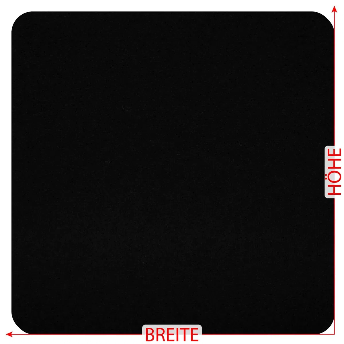 Schwarzes Filz Quadrat mit gerundeten Ecken - Deko Basteln 3-60 cm, Pack mit:100 Stück, Höhe x Breite:3x3cm