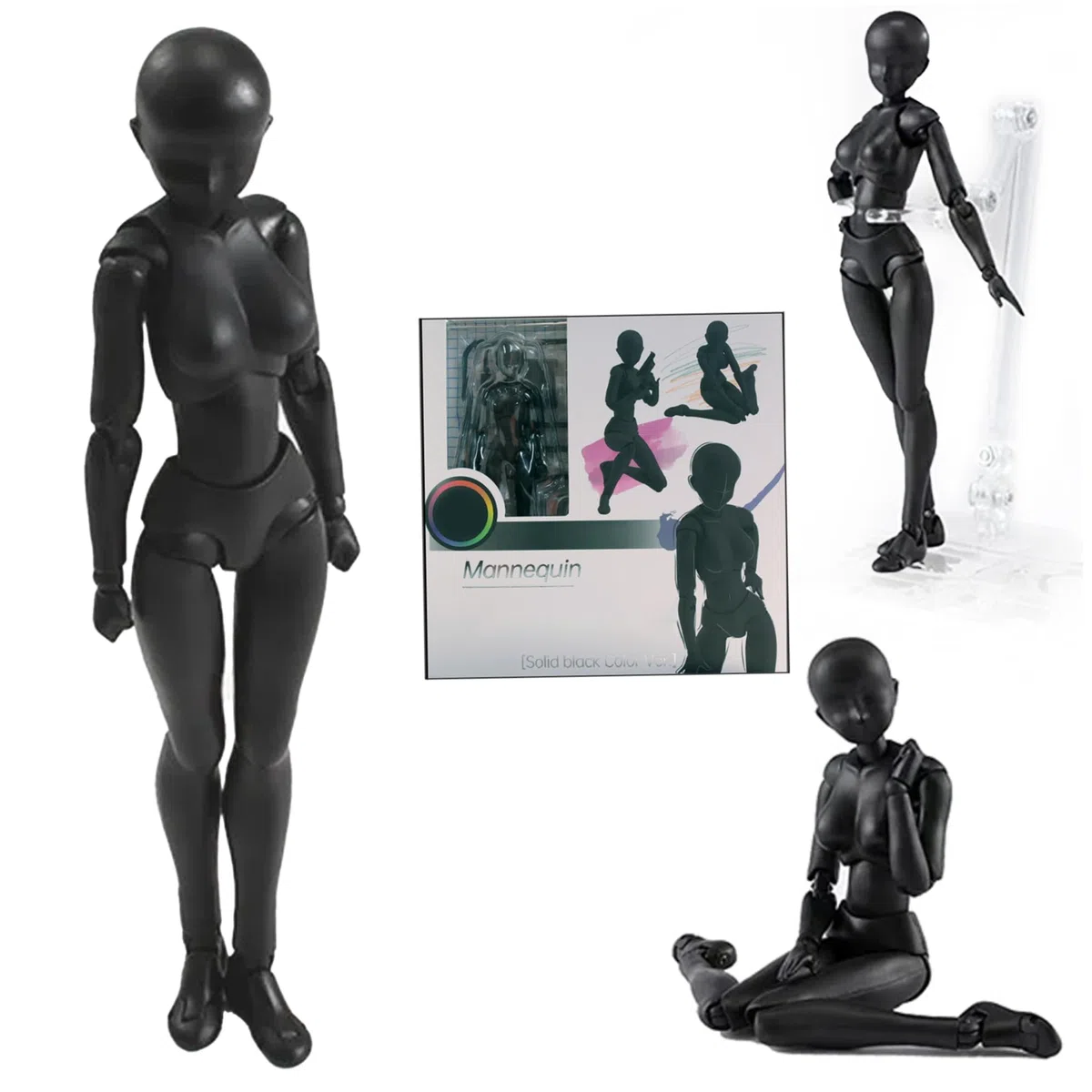 Zeichenschaufensterpuppe, Zeichenschaufensterpuppe, simulierte bewegliche Puppe, PVC, DIY, bewegliche Figur, Modell, Modell zum Skizzieren, Malen, Künstler, weiblich, Figur für den täglichen Gebrauch