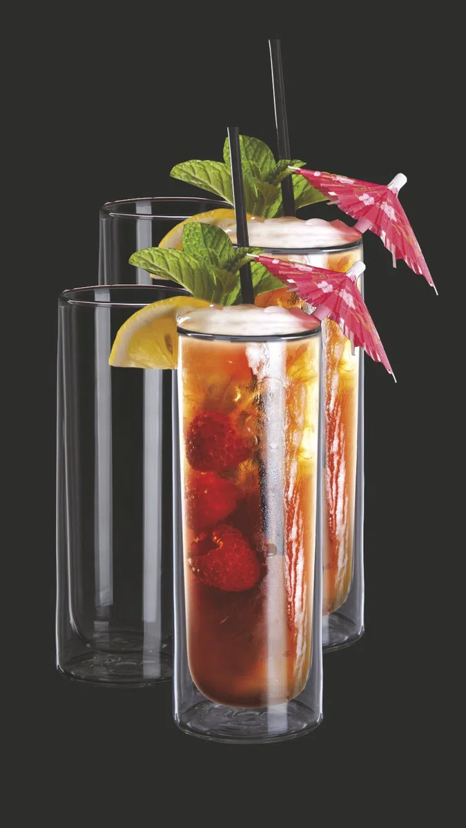 maxxo Doppelwandig Gläserset Mojito 4X 300 ml Thermogläser mit Schwebe-Effekt Hitze- und Kälte- beständig Isolierte Gläser Doppelwandiges Glas