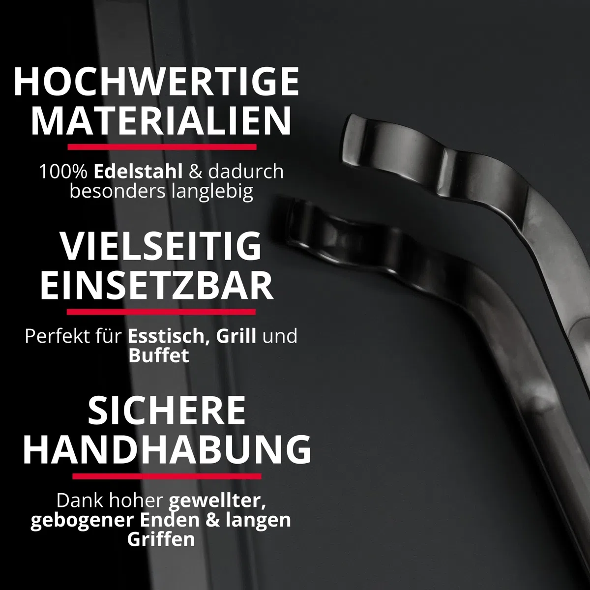 Westmark Grillzange gebogen, hochwertige Barbecuezange, spülmaschinengeeignet, rostfreier Edelstahl, Länge: 33,9 cm, Silber, 12742270