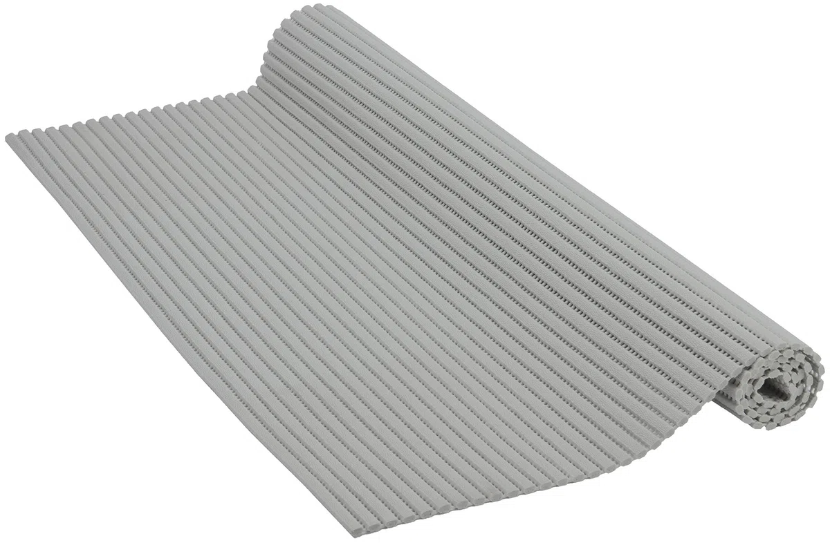 Venilia Weichschaummatte Venisoft Uni Grau Rutschfester Bodenbelag Duschmatte Anti-Rutschmatte, PVC-Polyester, Grau, 65 x 200 cm, 54160