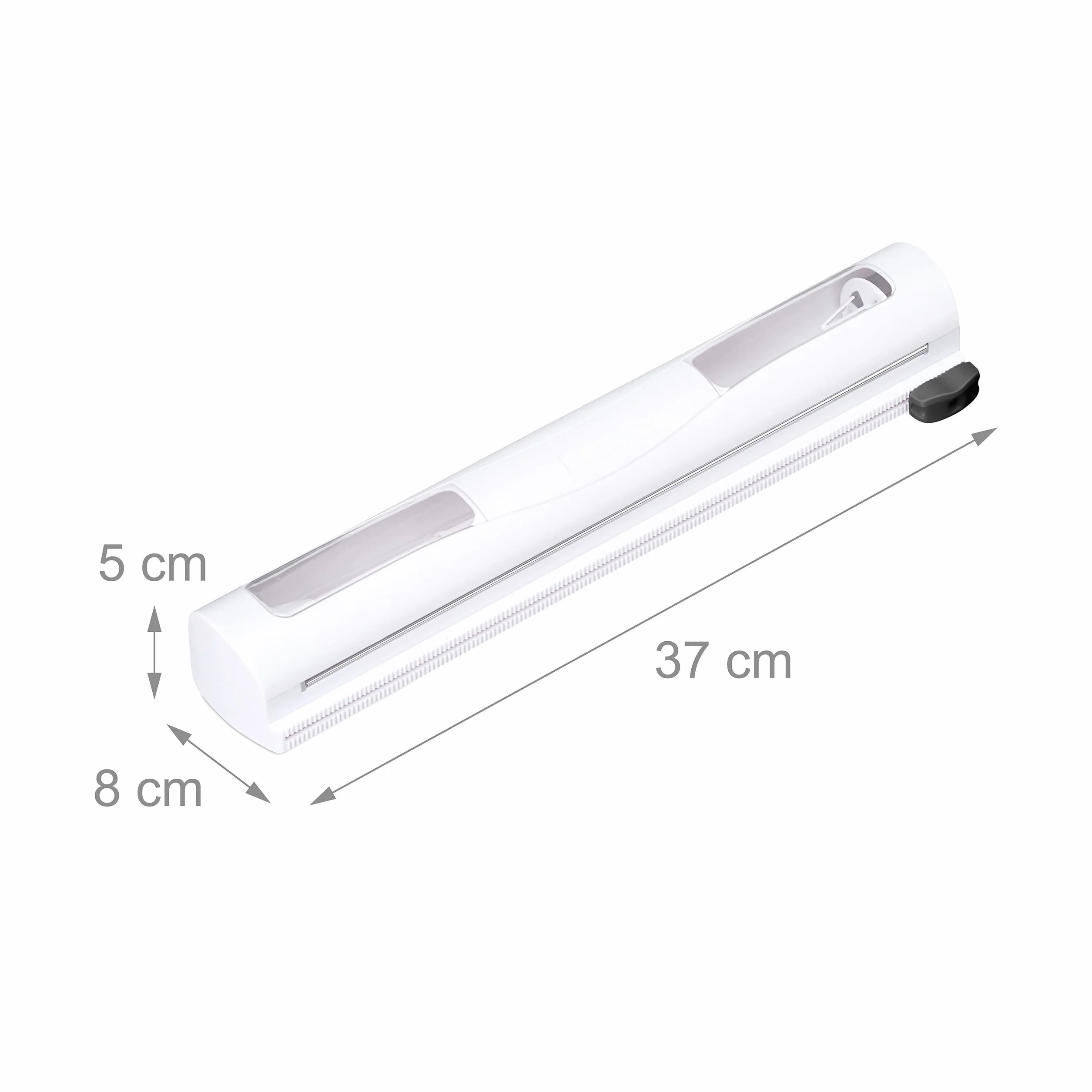 Relaxdays Folienschneider 2er Set, HBT 5x37x8 cm, Folienabroller magnetisch, Frischhalte- & Alufolie, Foliencutter, weiß
