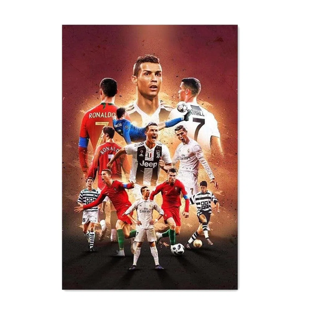 Generisch Fußballstar-Poster,Fußballstars Kunstdruck – Künstlerische Leinwand-Wanddekoration 40x60 cm(ohne Rahmen) (E)