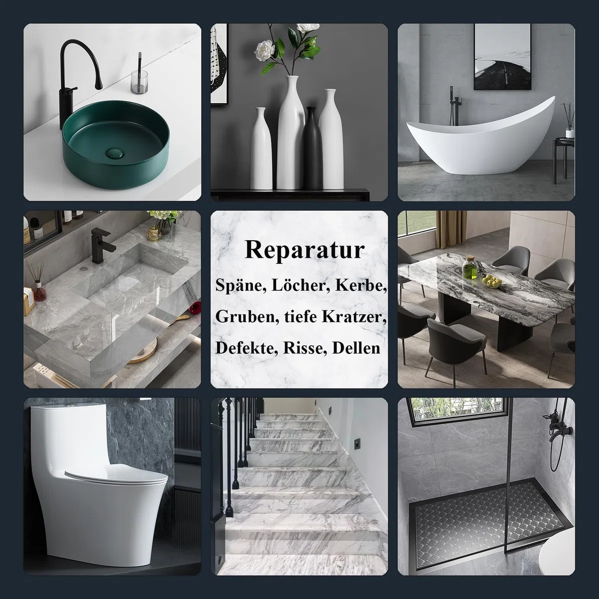 Fliesenreparaturset Weiß, Badewannen Reparaturset Acryl, Wasserdichtes Emaille Reparatur Set für Kratzer Löcher Risse Waschbecken Reparaturset Keramik Reparatur Set-Bietet Mehr Farboptionen