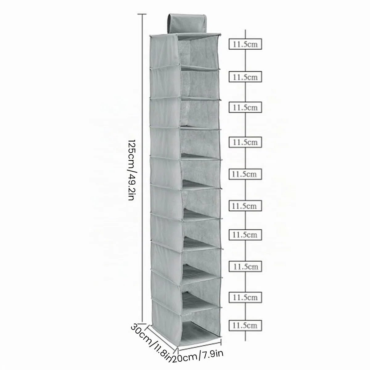 Schuhregal zum Aufhängen - 10 Ebenen - Aus robustem Vliesstoff - Faltbar und platzsparend - Für Zuhause, Schlafzimmer, Schrank (1)