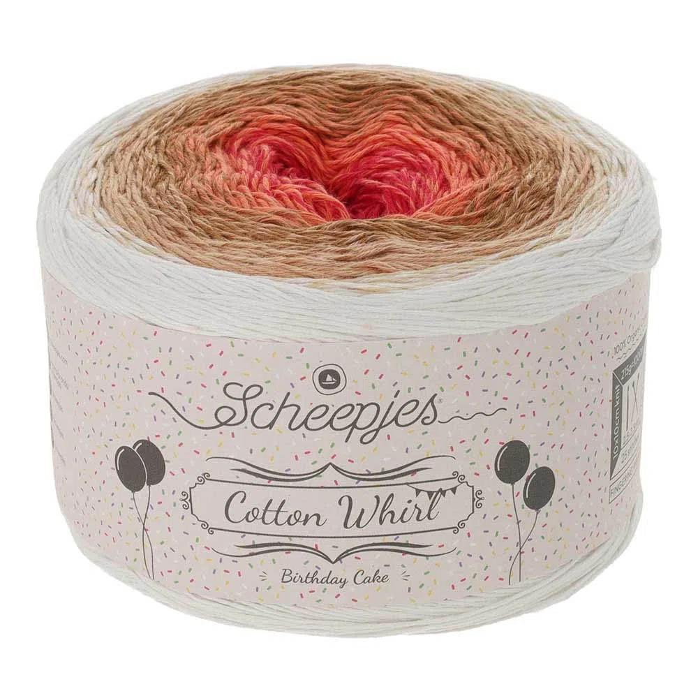Scheepjes Cotton Whirl 1x1000m - 711 Sprinkles, Strick- und Häkelgarn, 100% Baumwolle