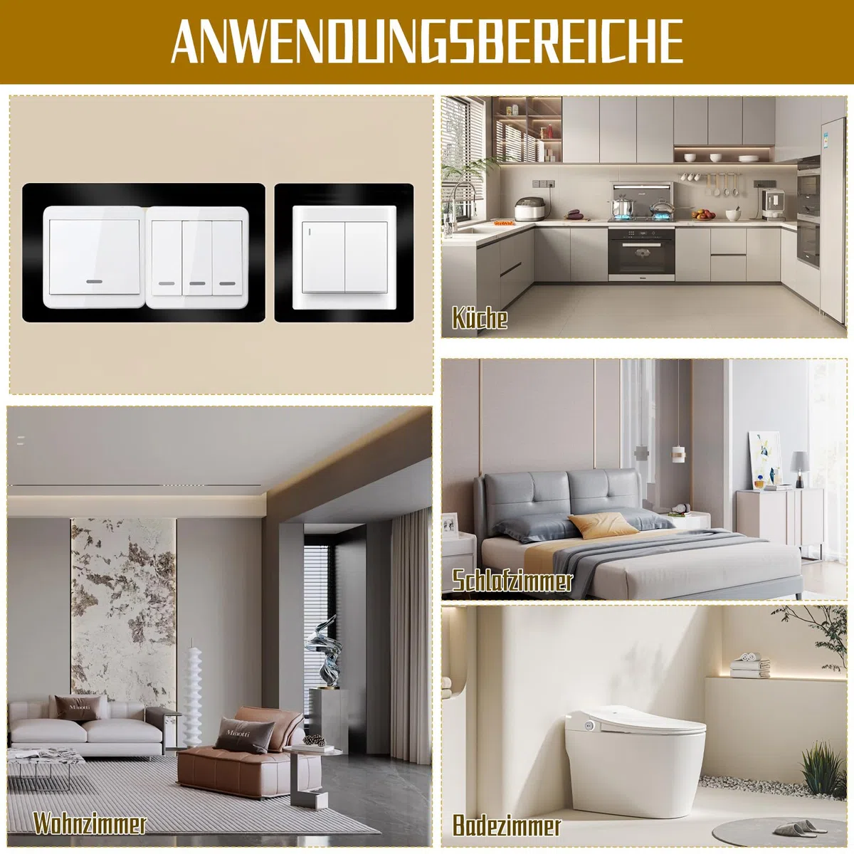 24 Stück Lichtschalter Schutz (1,5mm Extra Dickes Acryl) - Schwarzer Wandschutz gegen Fingerabdrücke, Tapetenschutz für Standard Steckdosen (18x Einfach + 6x Zweifach) - Waschbare Steckdosenblende