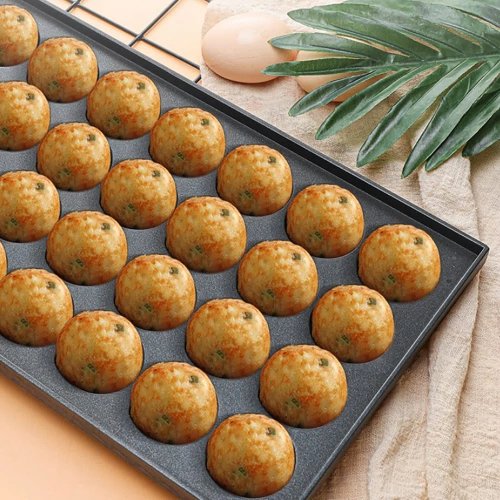 Takoyaki-Platte mit 28 Löchern, 4 cm, antihaftbeschichtet, für das Kochen zu Hause, Takoyaki Takoyaki-Platte, nur Takoyaki-Aluminiumplatten