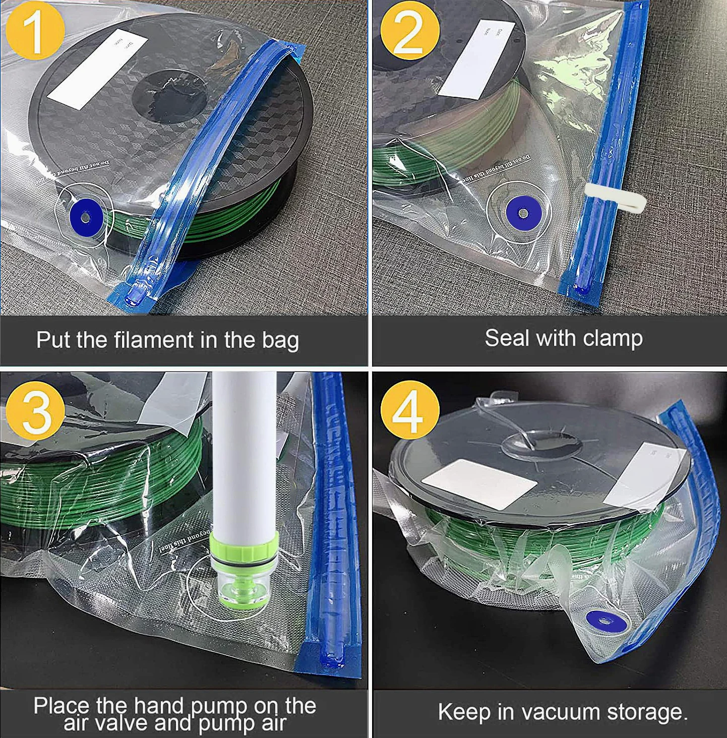 20 Stück Vakuumbeutel (30x34CM), Sous Vide Beutel, Wiederverwendbare Vacuum Bags, für Reise Vakuumbeutel, zur 3D Drucker Glühfaden, Lebensmittel konservierung (20)