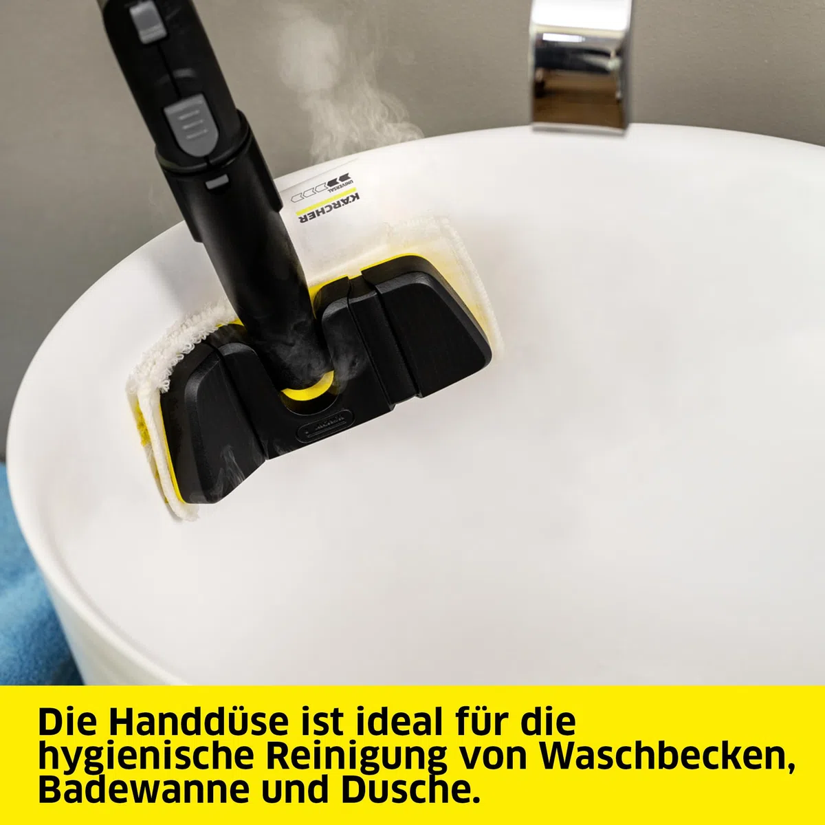 Kärcher Flexibles Handdüsenset mit flexibler Handdüse und passendem Feinstfasertuch für die effektive Reinigung gerader und gewölbter Flächen, Original-Zubehör für die Kärcher Dampfreiniger