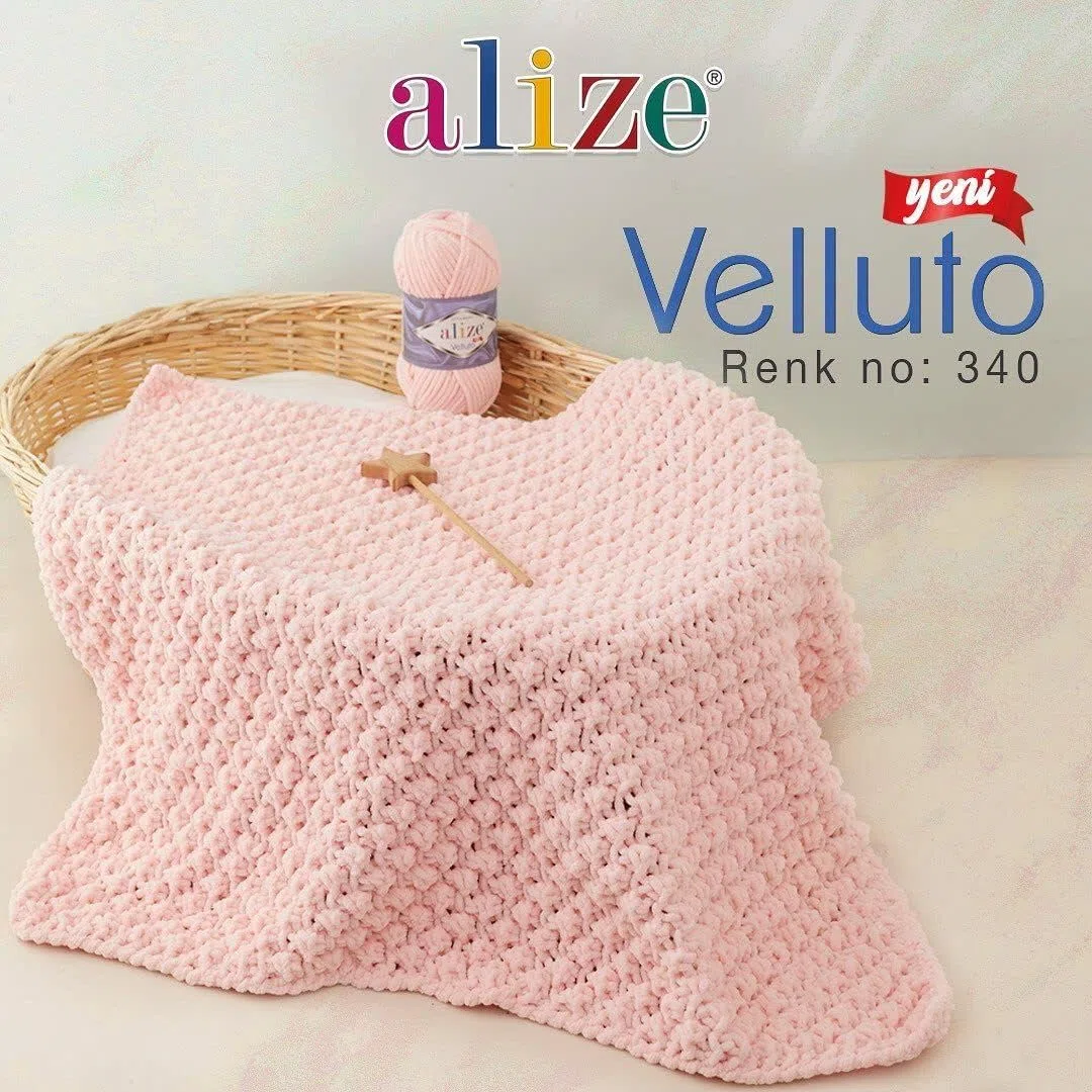 Alize 5 x 100 g Velluto Wolle 500 Gramm super Bulky Chenillegarn,Kuschelweich 100g, Kissen Babydecke etc (weiß 55)