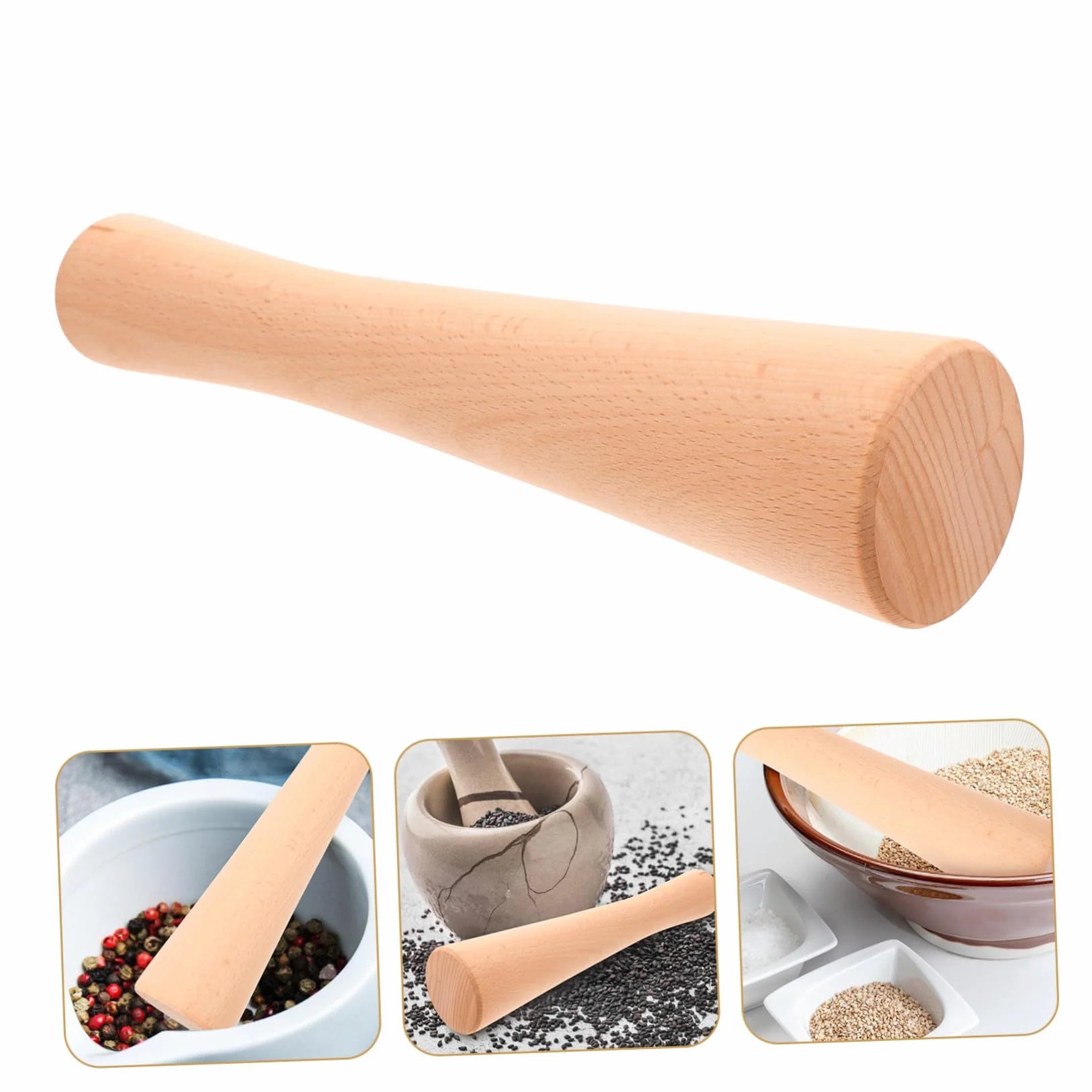 BESTYASH Holzstampfer Mit Ergonomischem Griff 11.81 Zoll Hölzerner Sauerkrautstampfer Für Fermentieren Küchenwerkzeug Für Gemüse Komfortabler Food Masher Für Haushalt Und Einmachgläser