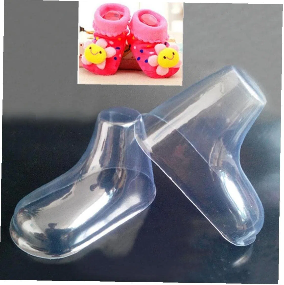 Zonster 10pair Kunststoffschuh-Display Klar Baby Füße Showcase Exklusive Schuhbäume - 8cm