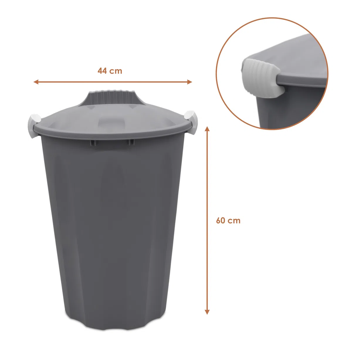 Spetebo Universal Maxitonne aus Kunststoff - 40 Liter - Allzweck Tonne mit Deckel farblich sortiert - Garten Mülltonne Regentonne mit Klickverschluss Abfalleimer Mülleimer