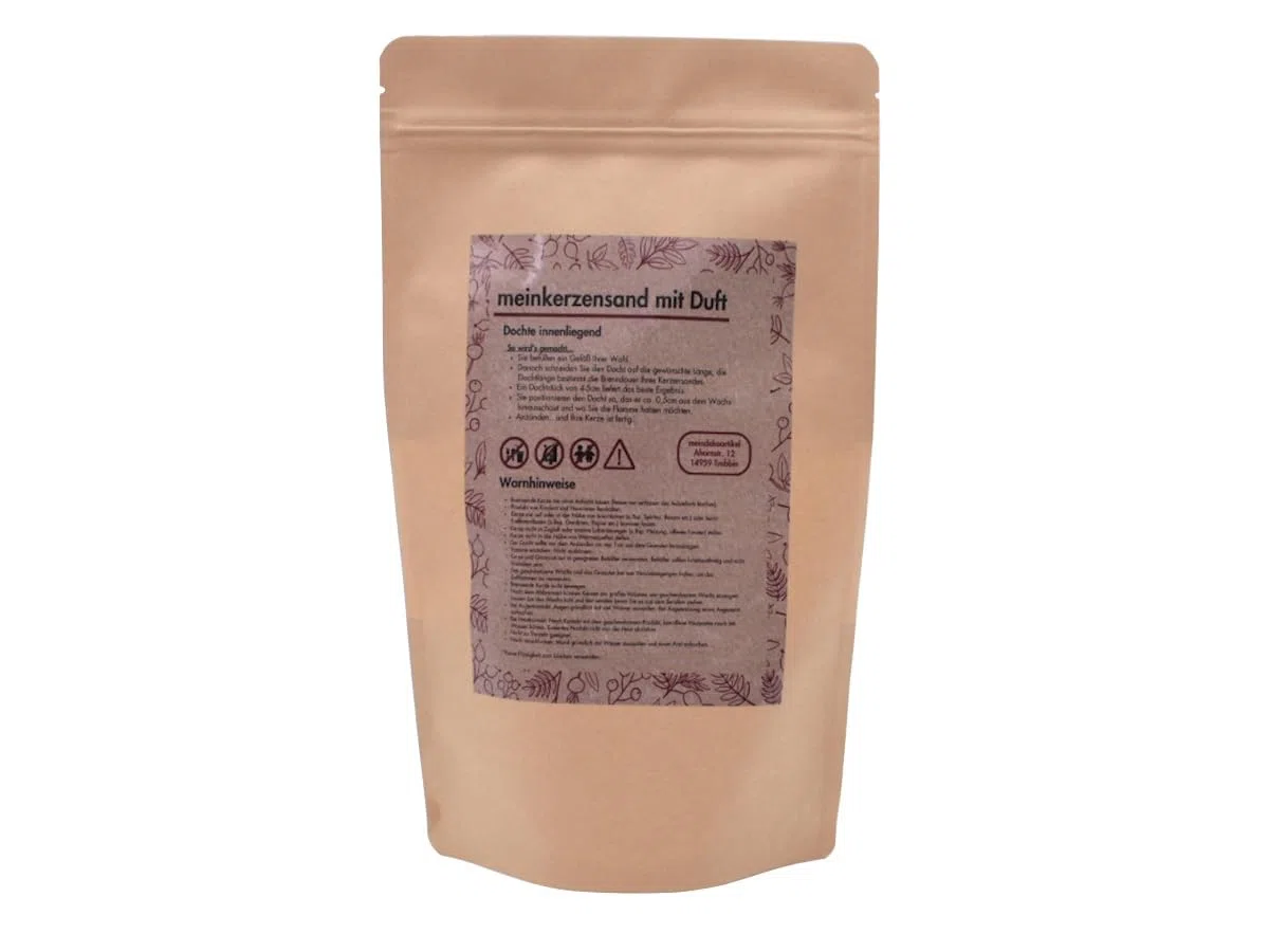 Aromatischer Kerzensand mit Duft 400g inkl. 3 Dochte Aromasand Duftgranulat aus Wachs Raumduft (Black Orchid)