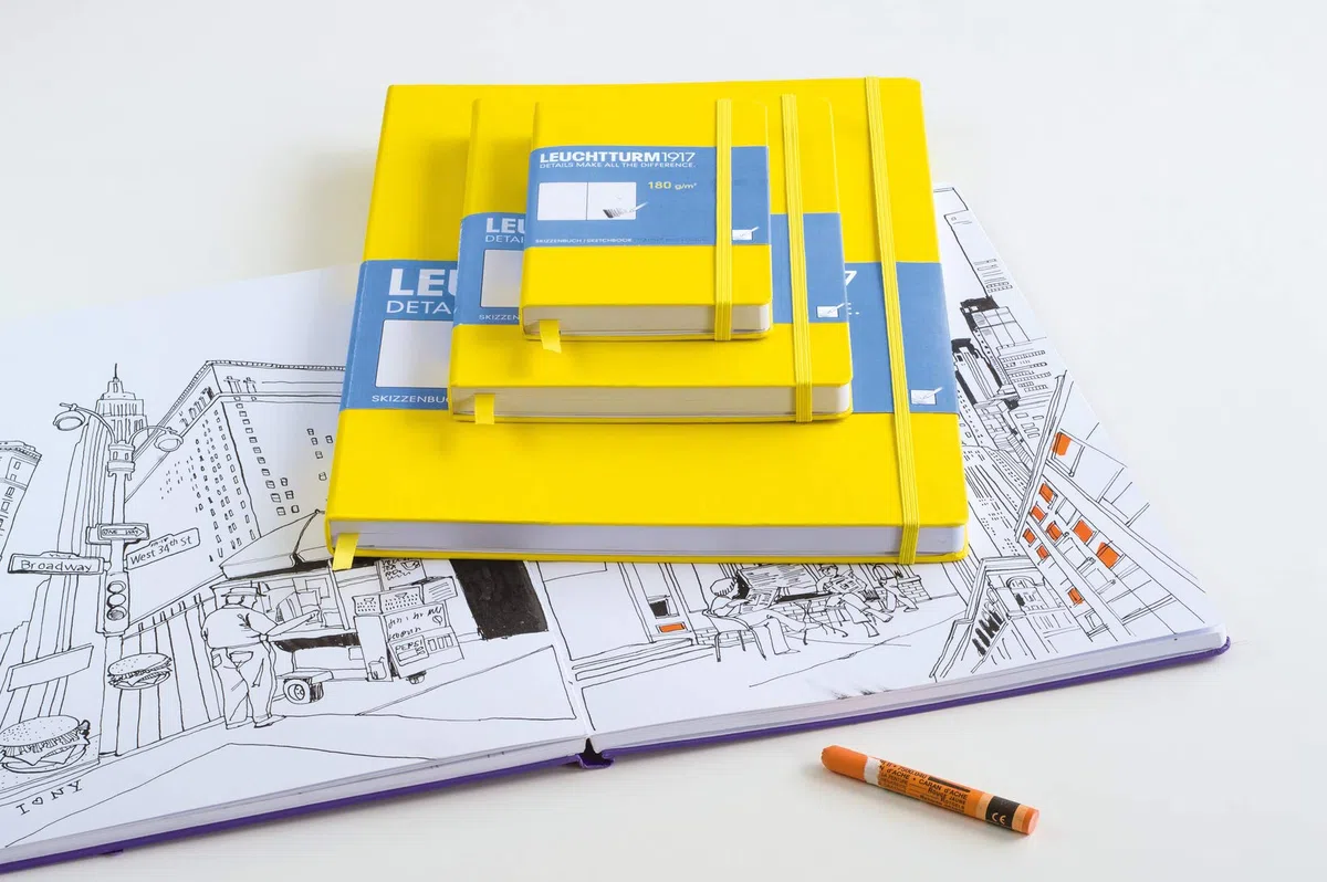LEUCHTTURM1917 362362 Skizzenbuch Medium (A5), Hardcover, 112 Seiten (150 g/m²), Schwarz