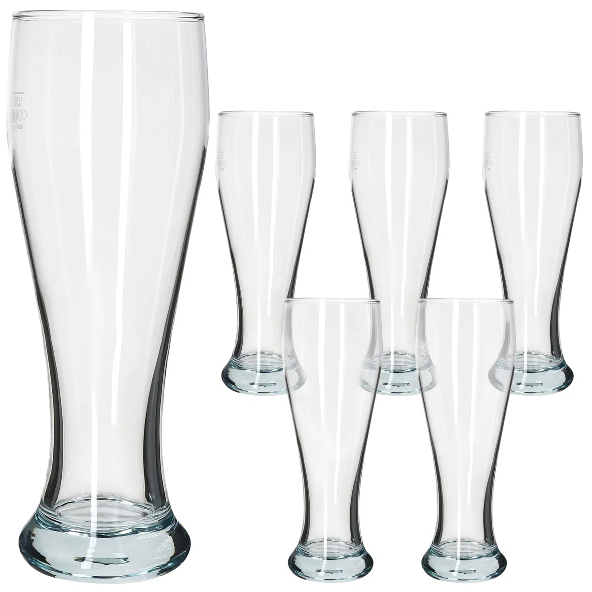MamboCat 6er Set Sepp Weizenbiergläser klar 0,5L geeicht I 6 Personen I klassisches Weißbier-Glas mit schlanker Form I Hefeweizen I für Daheim, Gastro, Hotel, Restaurant & Zuhause