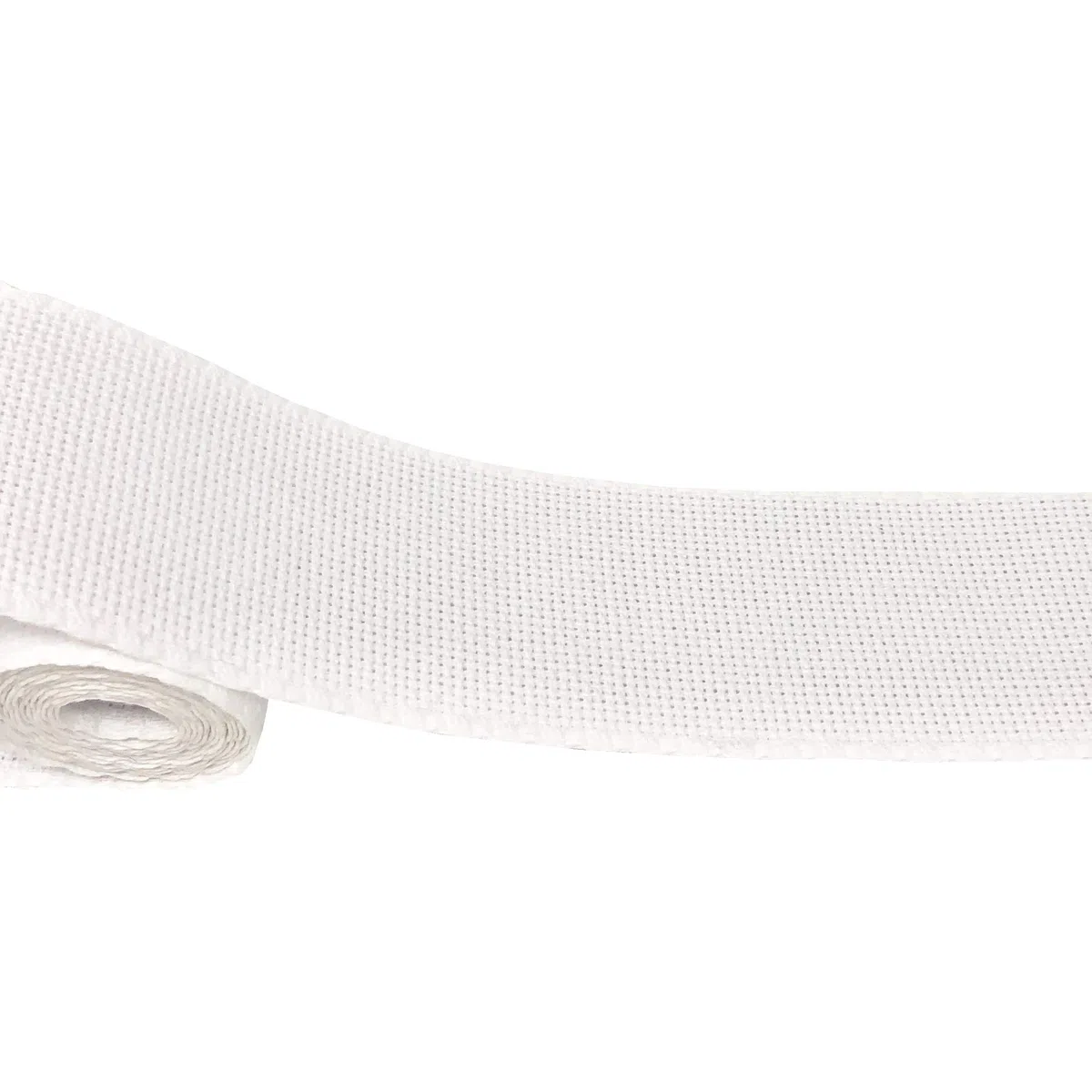 Stoffband für Kreuzstich, 14 ct, 100 % Baumwolle, zum individuellen Gestalten von Handtüchern oder Stoffbeuteln, 50 mm breit, 3 Meter, Weiß