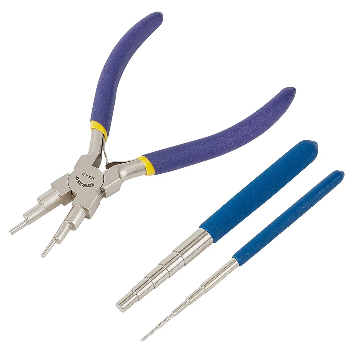 BENECREAT Wire Looping Tool Set mit 2 teiligem Wire Looping Dorn und 1 teiliger 6 in 1 Bail Making Zange für Schmuckdrahtwickel und Biegering