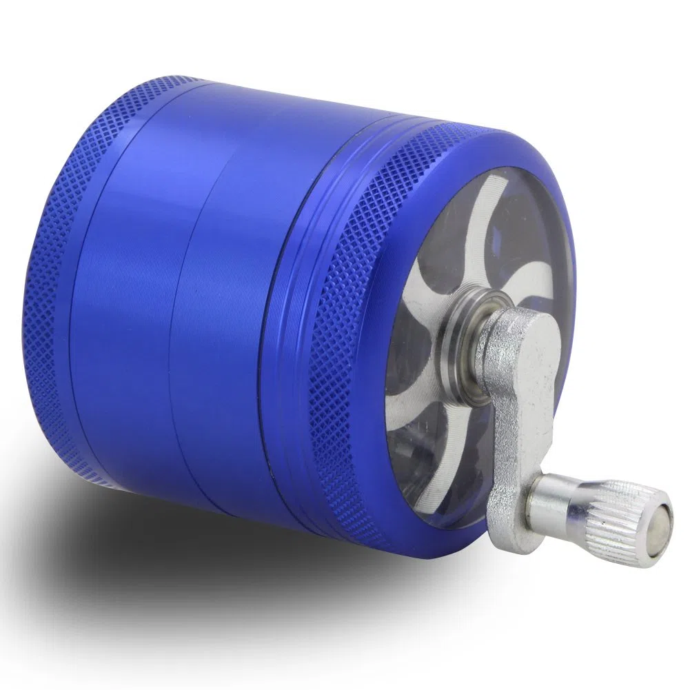 DCOU Handkurbel Premium Mühle unzerbrechlich CNC Aluminium Metall Mahler Schleifer 4 Teile Ø55mm