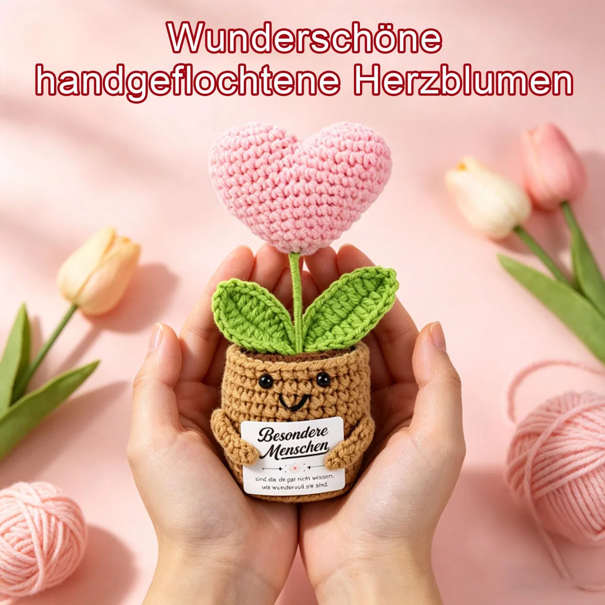 Geschenke für Freundin, Beste Freundin Geschenke, Geburtstagsgeschenk für Frauen,Personalisierte Glas und gestrickte Liebespuppen, Positive Geschenk für Mama, Schwestern und Kollegen