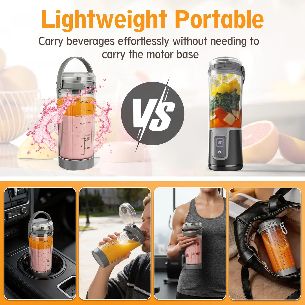 Trinkverschlussdeckel und Behälterverschluss als Ersatz für Ninja Blast BC100 und BC151 Standmixer der Serien, 530ml(grau)