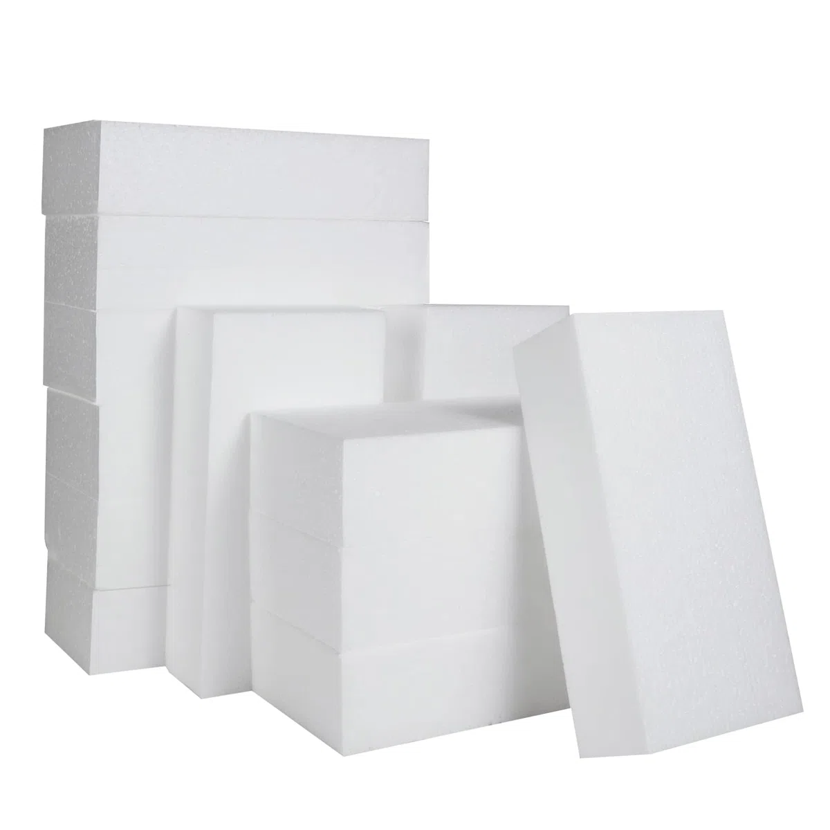 12 Stück Schaumstoffblöcke, 20x10x5cm styroporplatten, Weiße Rechteckig Polystyrolblöcke, Styroporblöcke Modellierschaum Block für Skulpturen, Modellieren, Basteln, Blumenarrangement