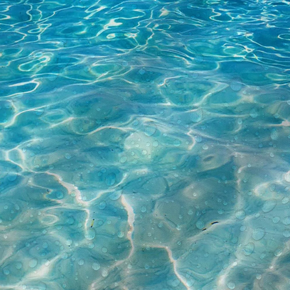 AIBIIN 180 x 180 cm Wasser-Duschvorhang für Badezimmer, Sommerurlaub am Strand, Pool, Meereswelle, Hausbadewannen, Vorhang-Dekorationsset mit 12 Haken