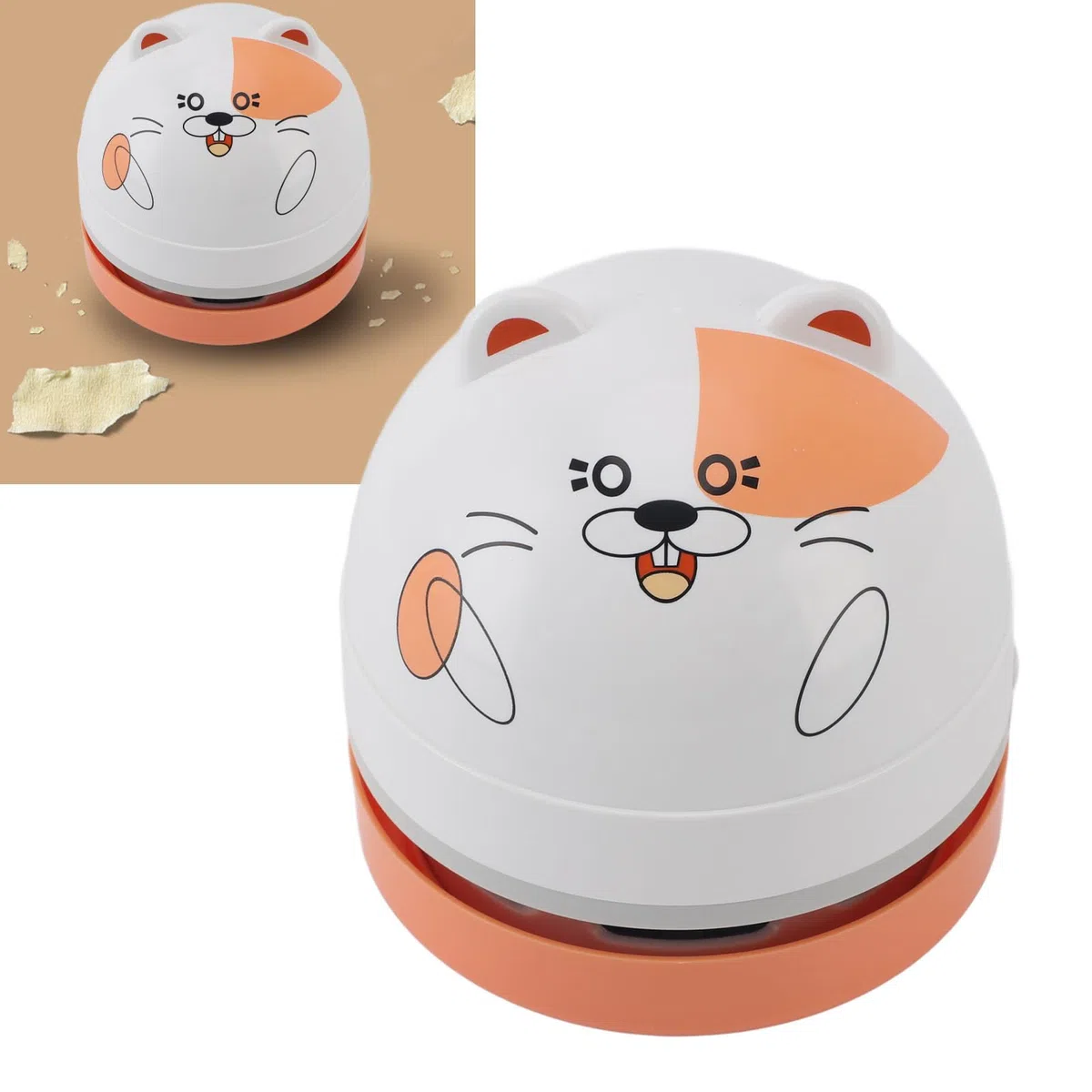ciciglow Mini-Tischstaubsauger, Niedlicher Schreibtischstaubsauger Zum Aufnehmen von Krümel, Radiergummi, Krümel, Tierhaare, Hohe Saugkraft und Geringe Geräuschentwicklung, mit (Hamster)