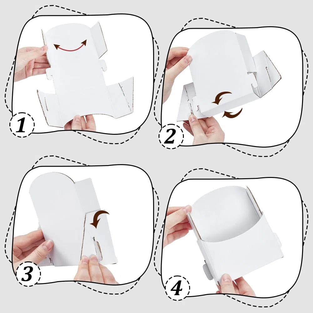 nbeads 25 Stück Flyer Aufsteller Aus Pappe, Weißer Gewellter Dreifach Faltbarer Prospektständer Für Leere Flyer Und Broschüren Menüs Zeitschriften Broschüren Tischorganizer, 11.6x6.7x13cm