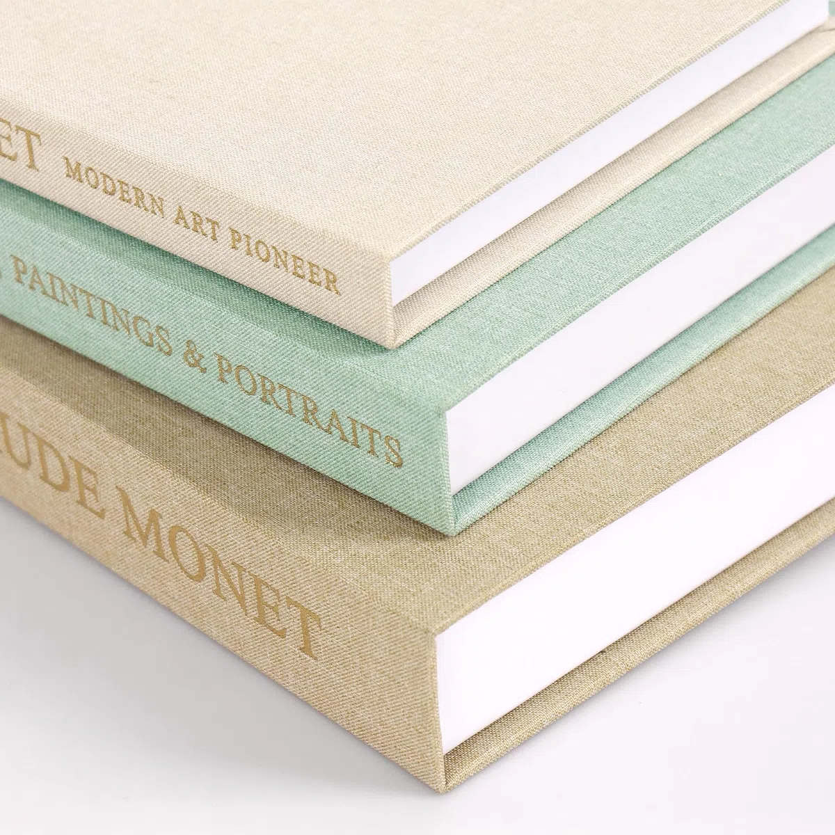 Weldomcor 3 Stück Deko Bücher für Heimdekor, Dekorative Buchaufbewahrungs Box mit Magnetverschluss, Stapelbare Leinen Nesting Buchbox Buchattrappe Box für Couchtisch Regale Büro (Gelb Beige Grün)
