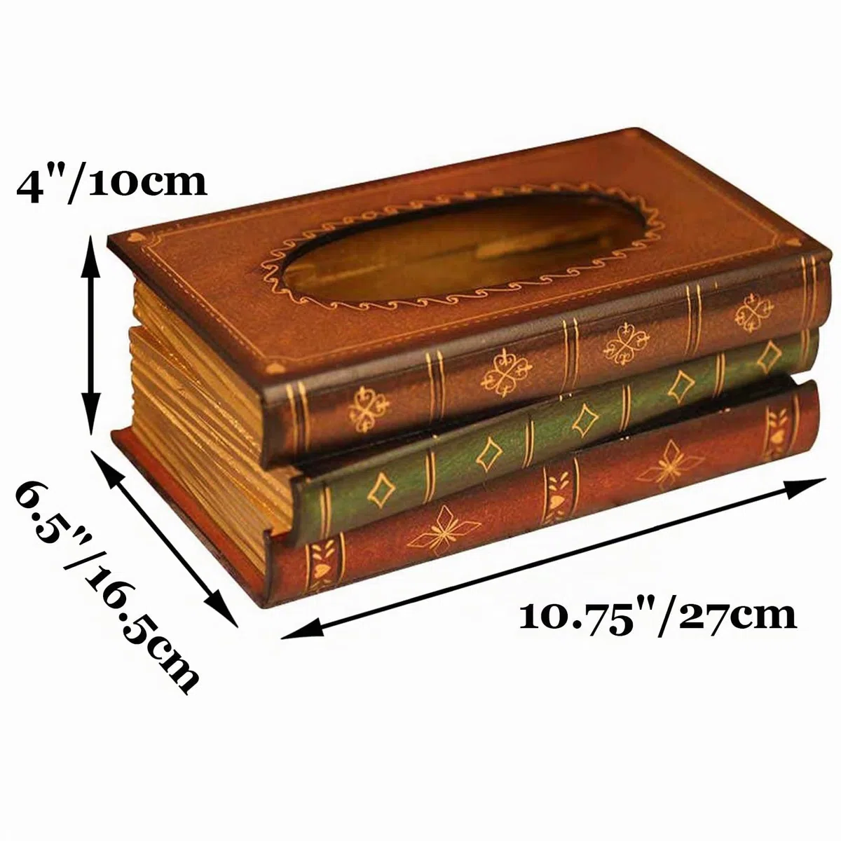Tebery Tücherbox aus Holz, Breite 16.5cm, Taschentuchbox für handelsübliche Taschentücher, Kosmetiktücher Tissue Box für Esszimmer Badezimmer Schlafzimmer Büro