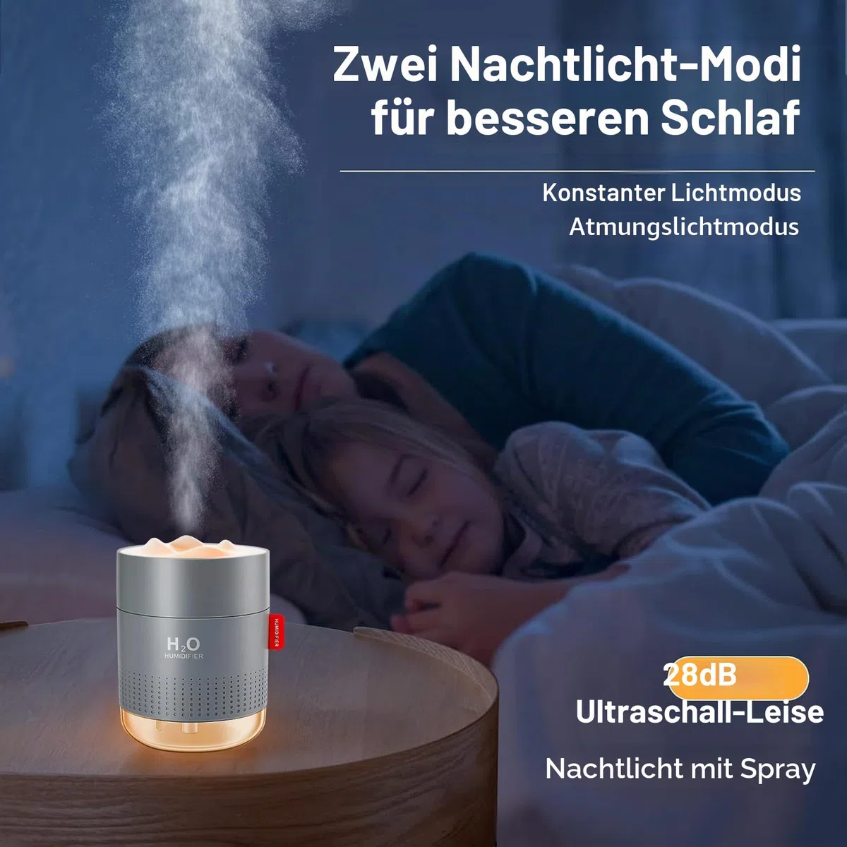 Luftbefeuchter Schlafzimmer, Vintoney 500 ML USB Raumbefeuchter Humidifier Kinderzimmer Pflanzen Humidifiers Luftfeuchter Air Ultraschall Leise Tragbarer Mini für Haus Yoga Büro+2 Filter
