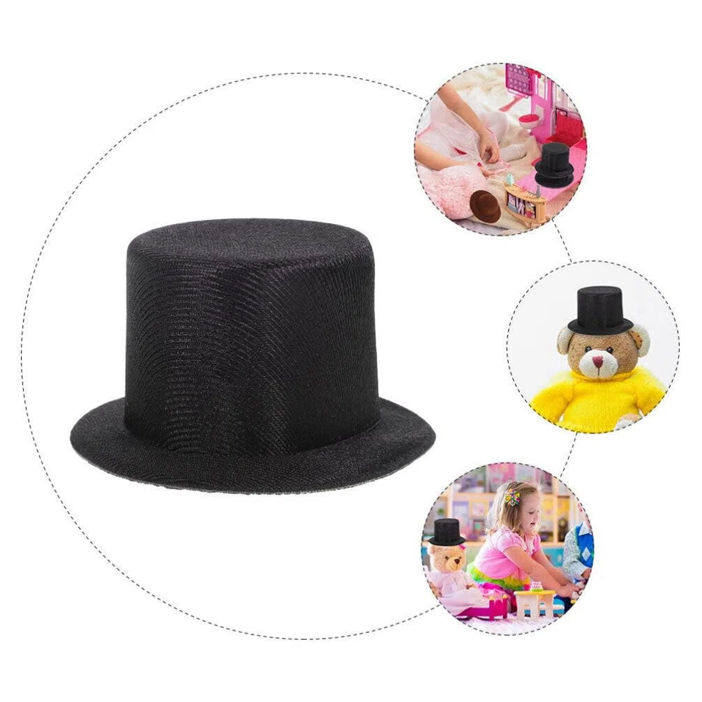 NUOBESTY Weinkappen Schwarze Mini-Zylinder Mini-Zylinder Zum Basteln Puppenhut-Zubehör DIY-Schneemann-Hüte Kleine Bastelprojekte Weinflaschenverschlüsse