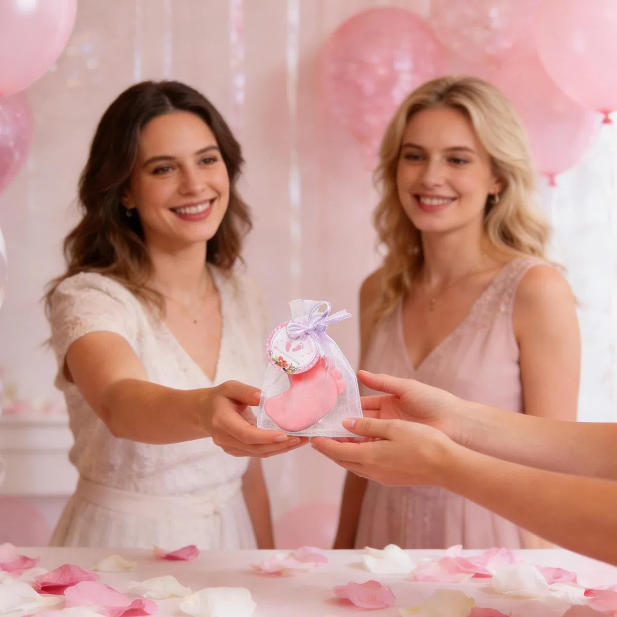 Handgefertigte Fußabdruck-Seife für Gäste, Souvenir, Geschenk, Baby-Party, Partyseife für Geburtstag, Hochzeit, Familienveranstaltung, Andenken (Mädchen), 10 Sets