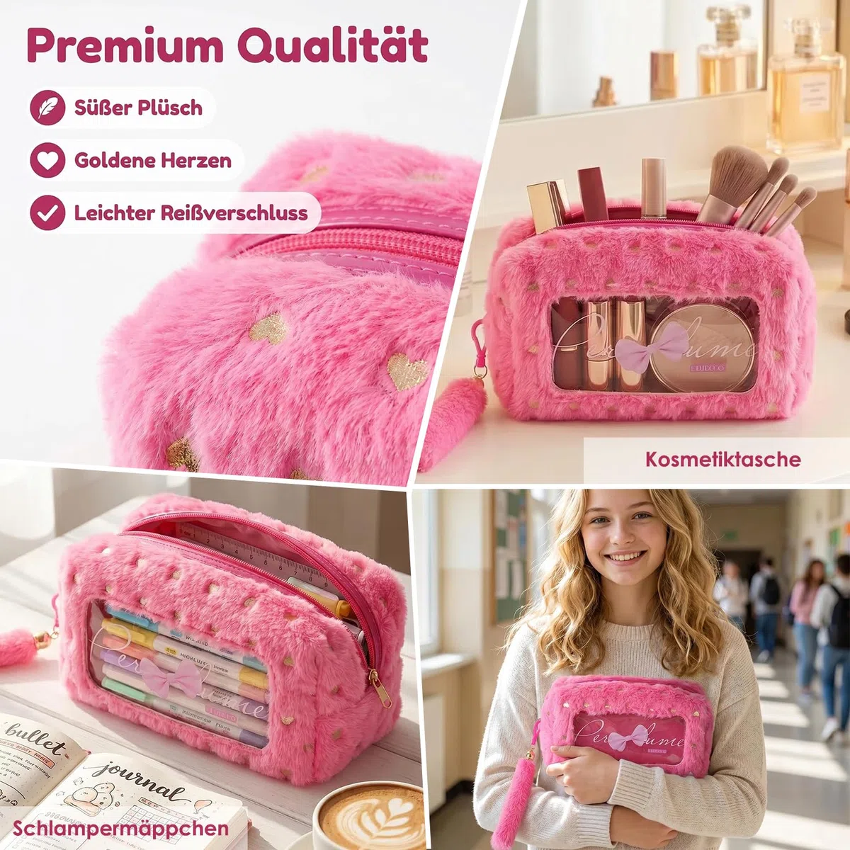 Geschenke für Mädchen, Geburtstagsgeschenk für 9 10 11 12 13 14 15 16 17 18 Jährige Mädchen Teenager mit Kosmetiktasche, Glas, Socken, Haarband, Pinselset Geschenkidee für Freundin Schwester