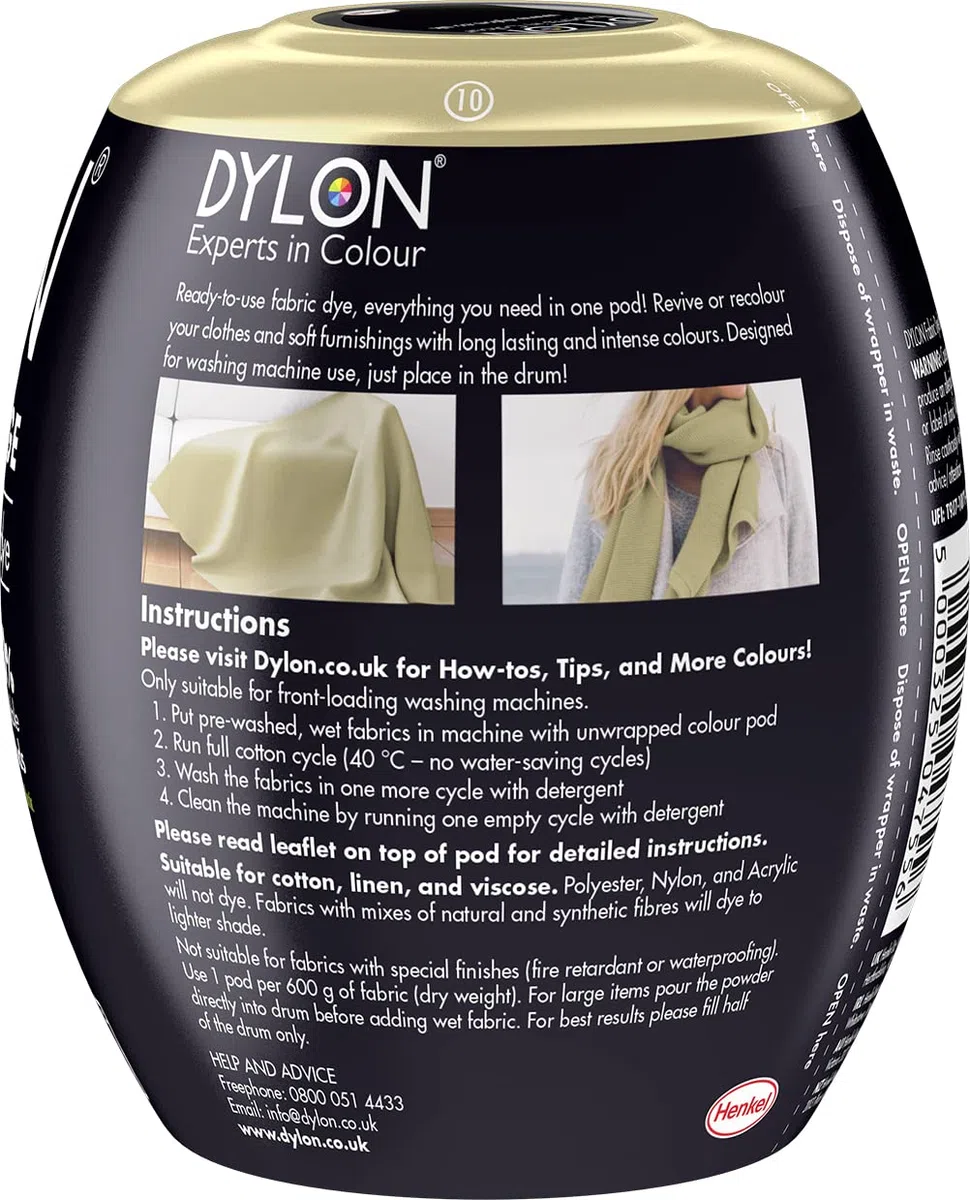 Dylon Maschine Dye Pod, Sandy Beige, 8.5 x 8.5 x 9.9 cm