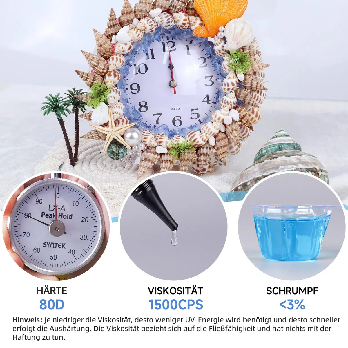 LET'S RESIN UV Resin Set mit UV Lampe, 30g UV Kleber mit lampe, Kleben & Aushärten in Sekunden, Schmuck UV Harz für Kunststoffreparatur, Glaslicht, Basteldekor