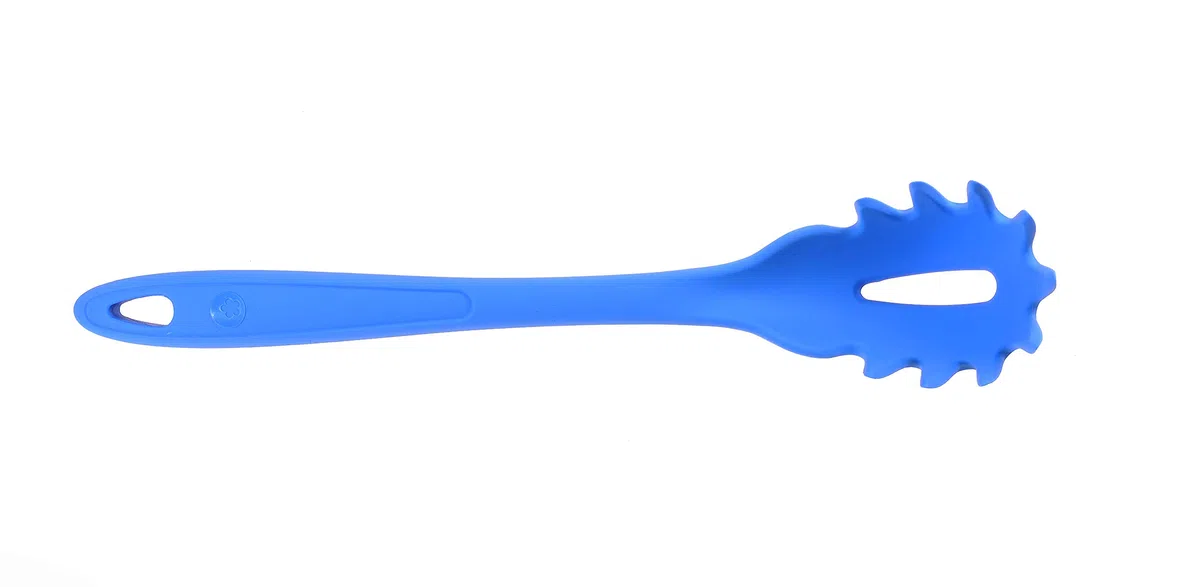 Kochblume Pastalöffel | Premium-Silikon | Hitzebeständig | Spülmaschinenfest | 30cm | Farbe: blau